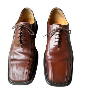 Mezlan Amalfi Oxford Dress Shoes Men's Size 12M Brown Leather Square Toe Lace Up